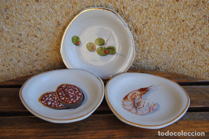 Vintage: PLATILLOS APERITIVO PORCELANA HISPANIA
