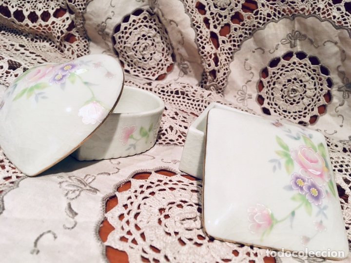 Vintage: Pastillero porcelana 4 (2 piezas)