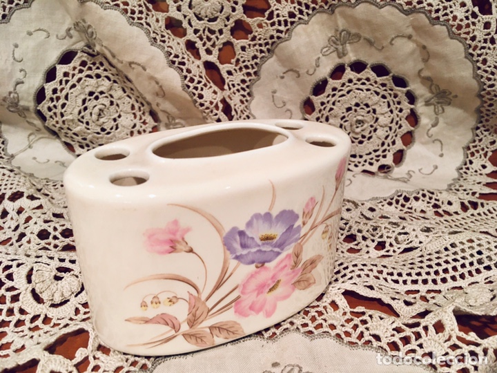 Vintage: Organizador cepillos porcelana