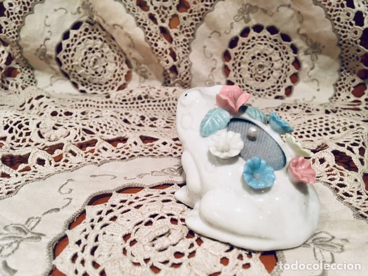 Vintage: Rana porcelana alfileres