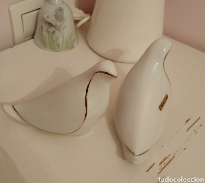 Vintage: Figuras de 2 Palomas de porcelana Sanbo