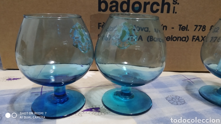 Vintage: Copas de cognac azules - Foto 3
