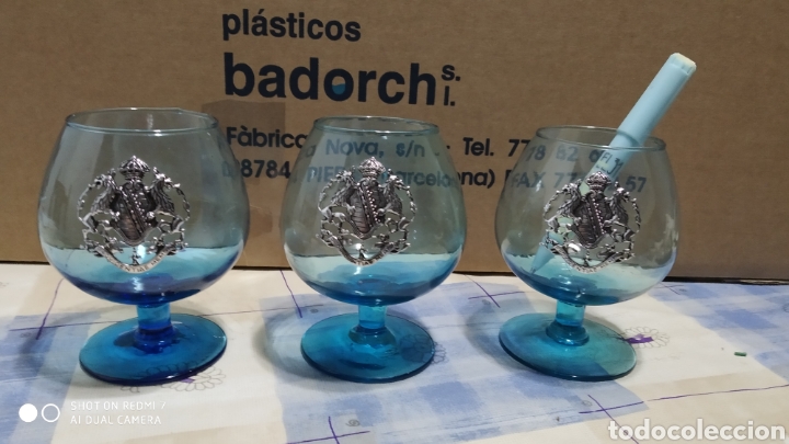 Vintage: Copas de cognac azules - Foto 1