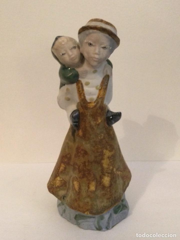 Vintage: FIGURA DE MADRE CON NI&Ntilde;O, PORCELANA INGLES, VALENCIA