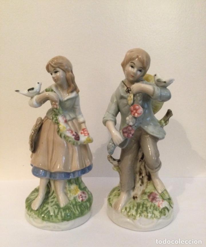 Vintage: PAREJA DE FIGURAS DE PORCELANA A&Ntilde;O 60 MADE IN TAIWAN