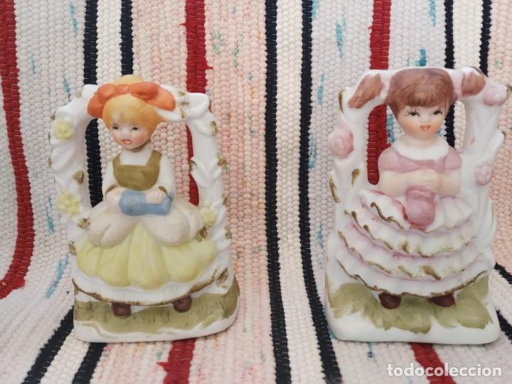 Vintage: PAREJA FIGURAS NI&Ntilde;AS DE PORCELANA - TAIW&Aacute;N - *R