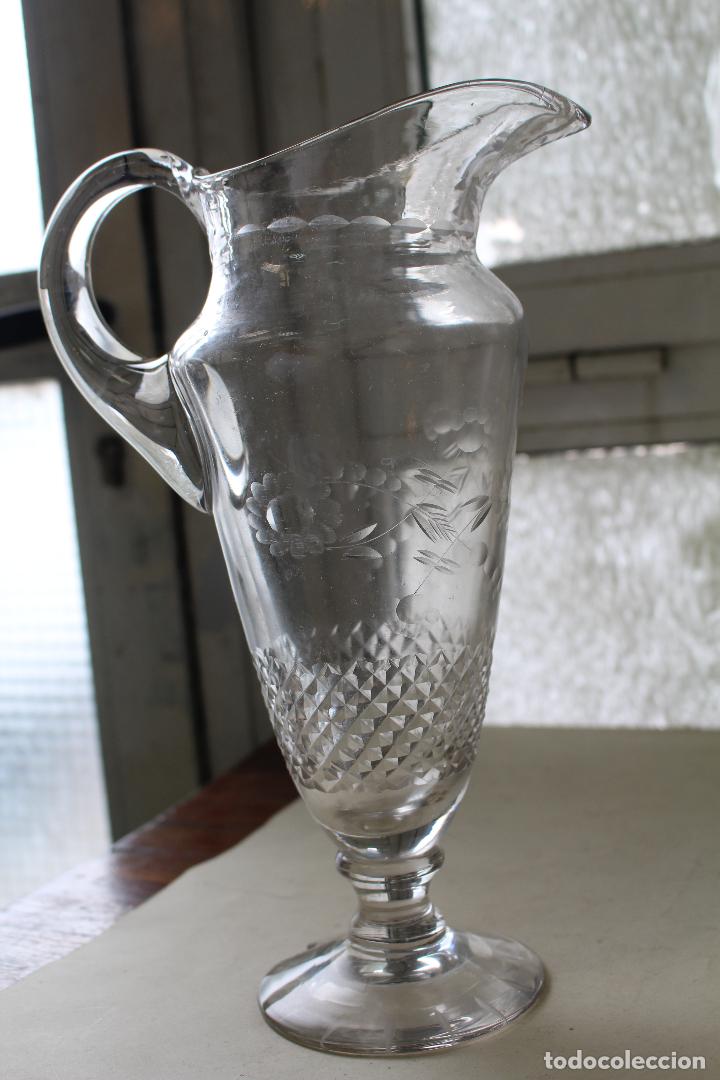 jarra de agua cristal tallado - Compra venta en todocoleccion