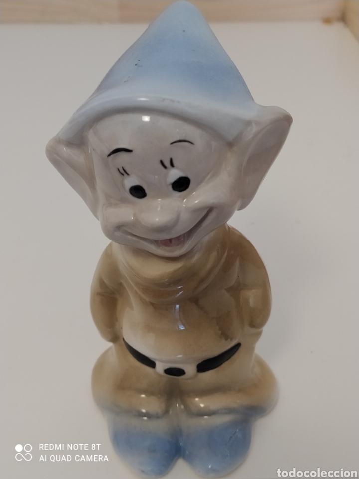 Vintage: Enanito mudito cer&aacute;mica Walt Disney production Spain