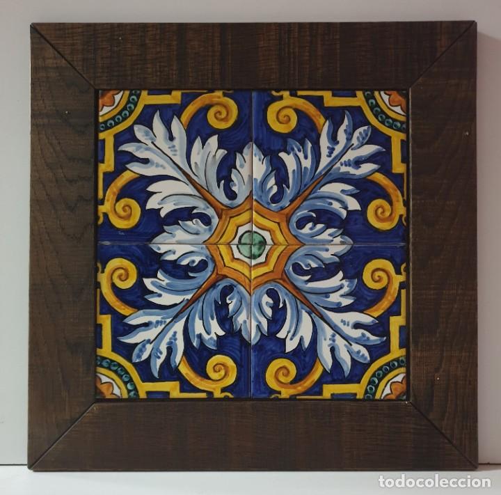 Vintage: Pareja de cuadros, con azulejos pintados a mano