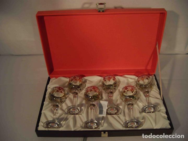Vintage: SET SEIS COPAS ORO RAFOLS - Foto 1