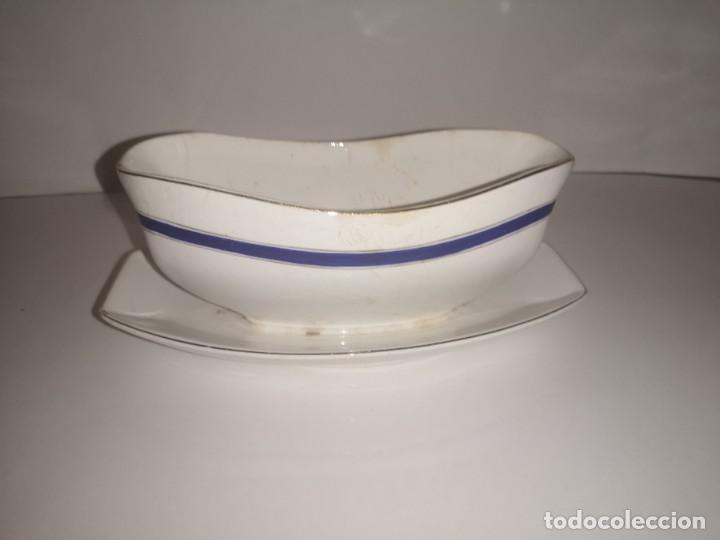 Vintage: Salsera porcelana antig&uuml;a