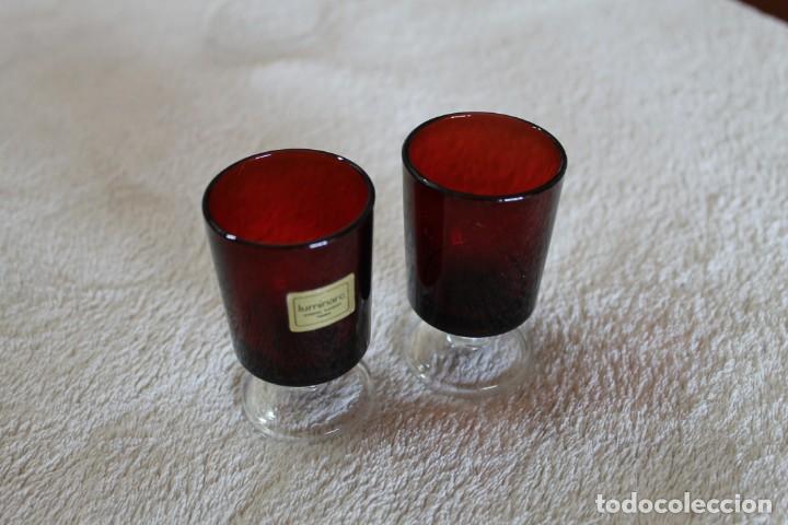 2 copas rojas de cristal luminarc. vintage - Compra venta en