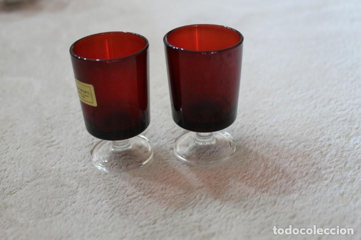 2 copas rojas de cristal luminarc. vintage - Compra venta en