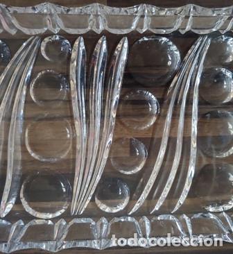 Vintage: ANTIG&Uuml;A BANDEJA RECTANGULAR EN CRISTAL TALLADO - Foto 4