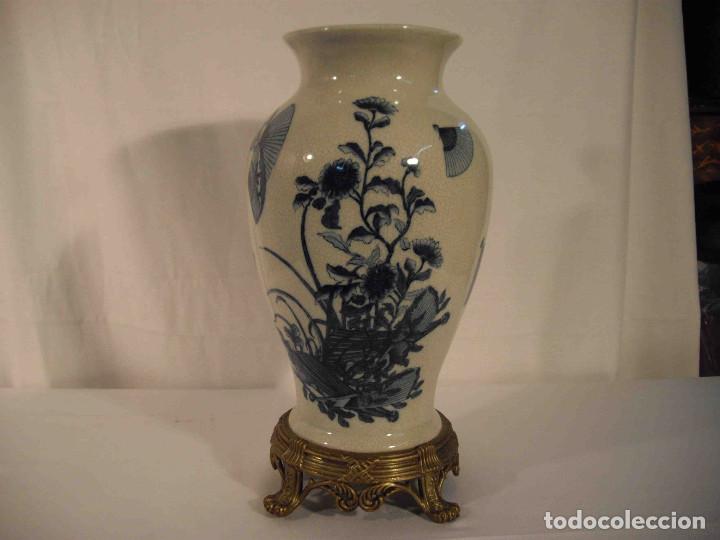 Vintage: JARRON ABANICOS AZULES - Foto 1
