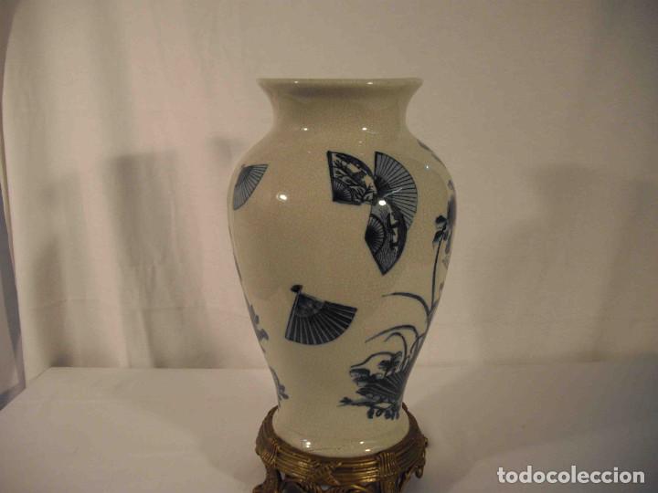 Vintage: JARRON ABANICOS AZULES - Foto 6