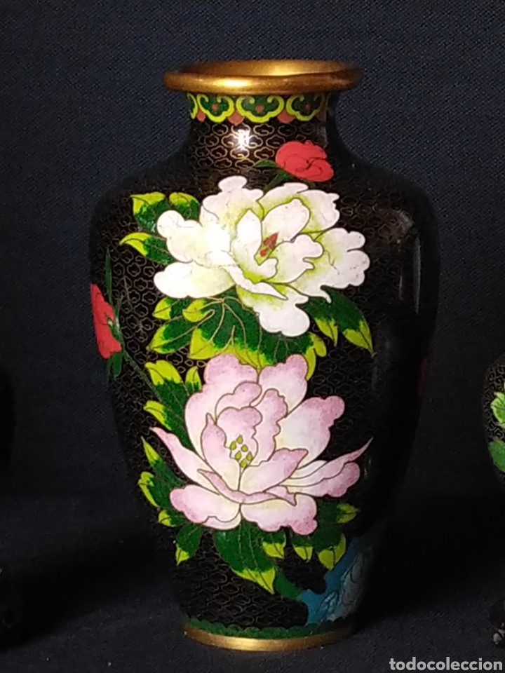 Vintage: Conjunto de jarrones cloisonne - Foto 3