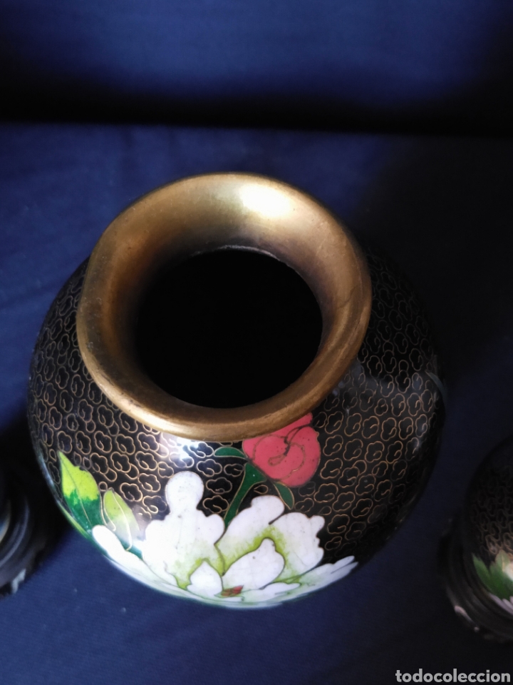 Vintage: Conjunto de jarrones cloisonne - Foto 4