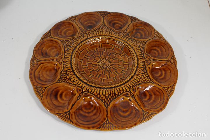 Vintage: bandeja para servir ostras - ceramica thous