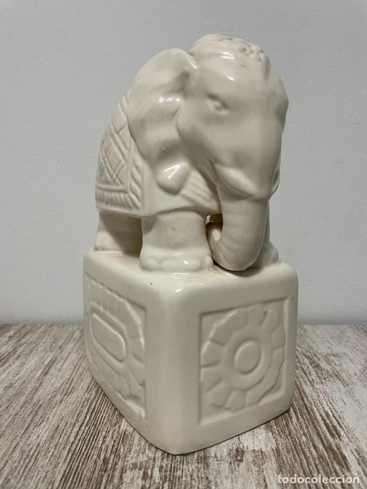 Vintage: ELEFANTE ASIATICO CERAMICA BLANCA VINTAGE