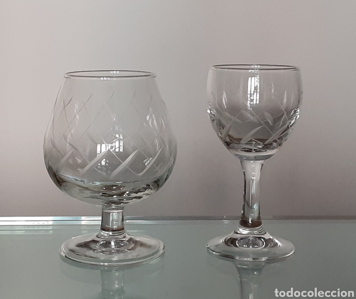Vintage: 8 copas de co&ntilde;ac y 8 copas de licor - Foto 2