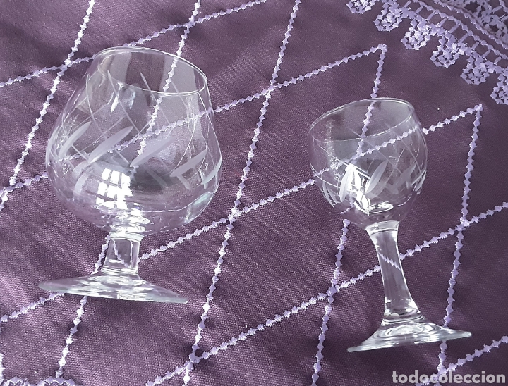 Vintage: 8 copas de co&ntilde;ac y 8 copas de licor - Foto 3