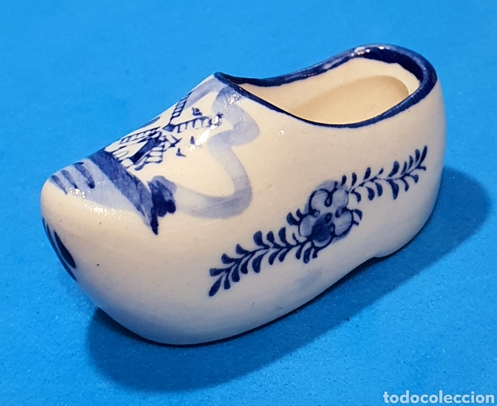 Vintage: ZUECO CER&Aacute;MICA HOLANDESA PINTADO A MANO