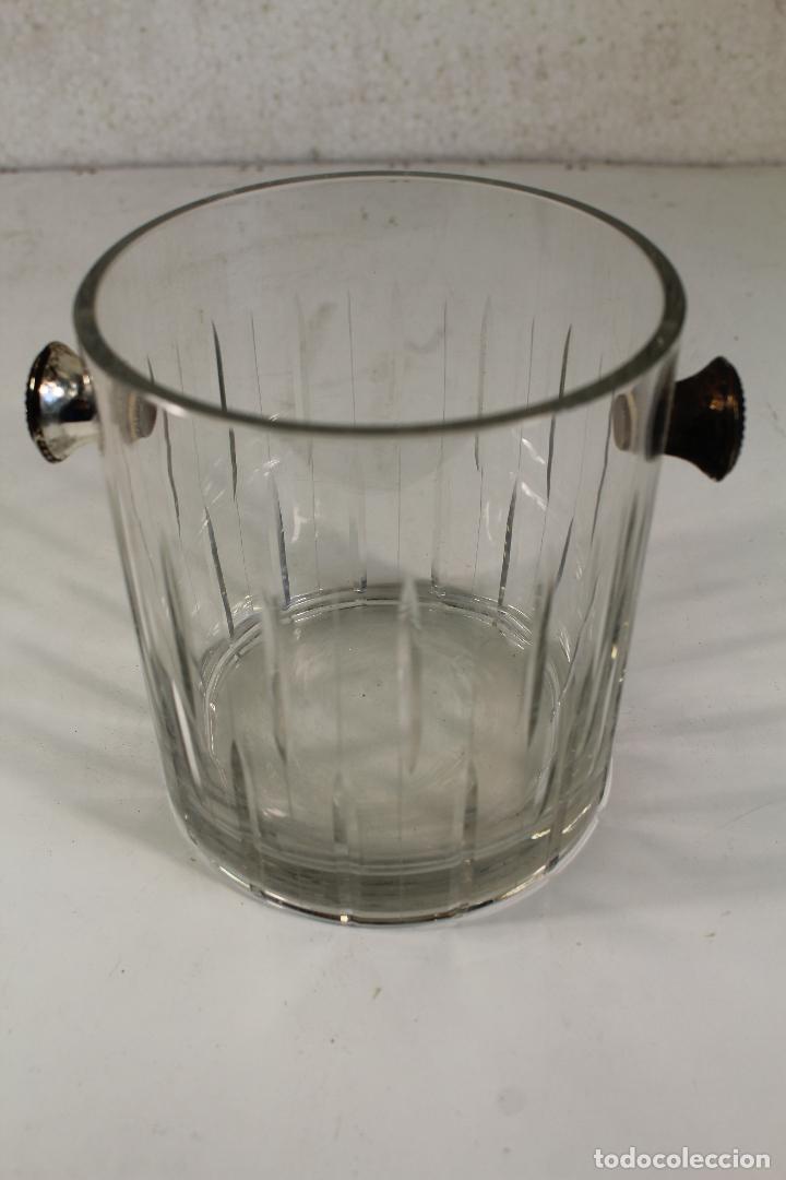 Vintage: cubitera de cristal con asas plateadas - Foto 4