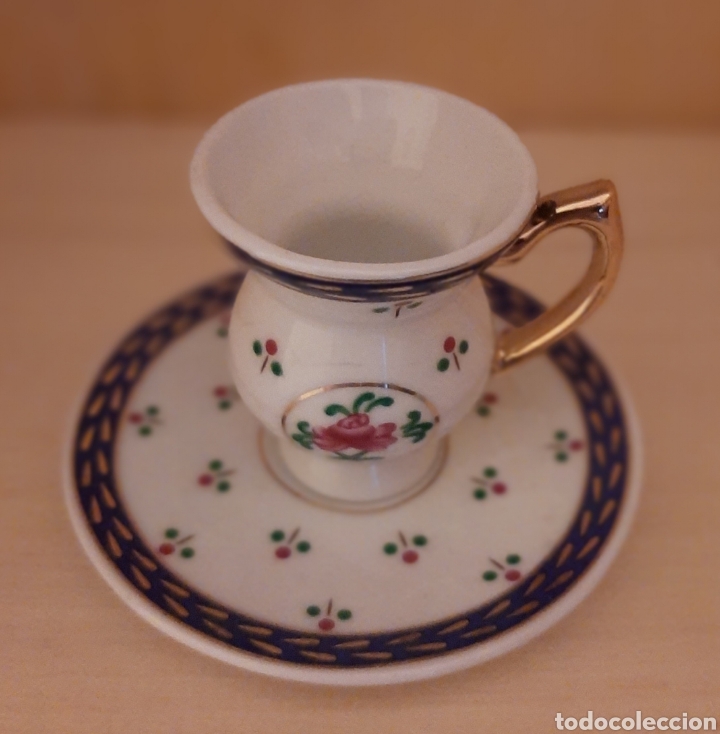 Vintage: Tazita miniatura Taza Caf&eacute; y Plato Porcelana Coleccion D&eacute;coration d'Artiste