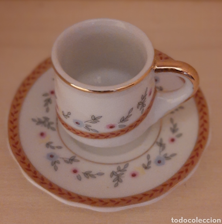Vintage: Tazita miniatura Taza Caf&eacute; y Plato Porcelana Coleccion D&eacute;coration d'Artiste
