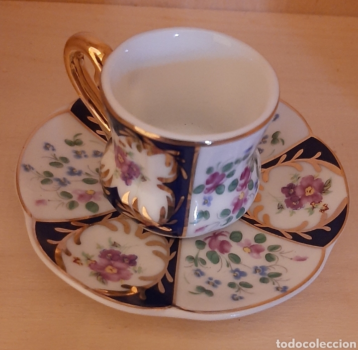 Vintage: Tazita miniatura Taza Caf&eacute; y Plato Porcelana Coleccion D&eacute;coration d'Artiste