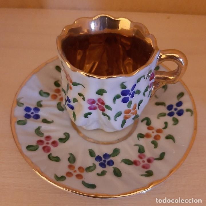 Vintage: Tazita miniatura Taza Caf&eacute; y Plato Porcelana em pasta limoges
