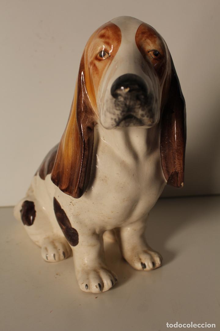 Vintage: Perro Basset Hound porcelana