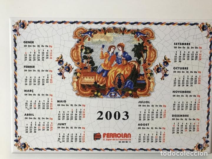 Vintage: Baldosa calendario con pareja en cuadro con motivo &iquest;el vino? a&ntilde;o 2003