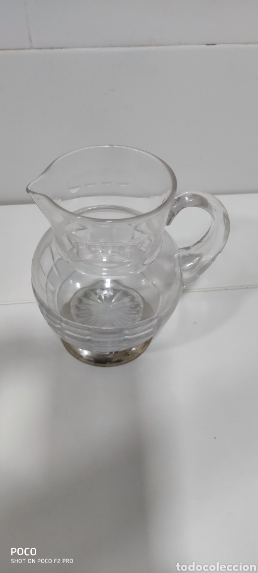 Vintage: Jarra de cristal y plata - Foto 1