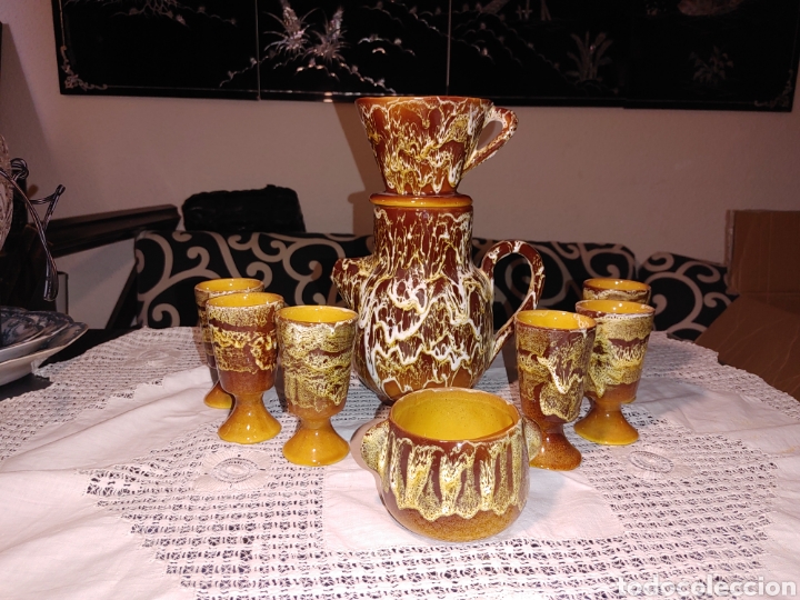 Vintage: Ceramica Francesa esmaltada VALLAURIS. Jarron con copas