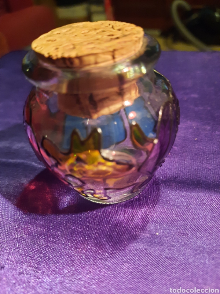 Vintage: Tarro cristal pintado hand made in spain