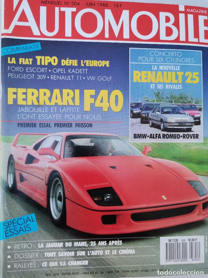 Vintage: 1998 REVISTA L`AUTOMOBILE - ENSAIO ESPECIAL FERRARI F 40 - FORD ESCORT - OPEL KADETT - RENAULT 11