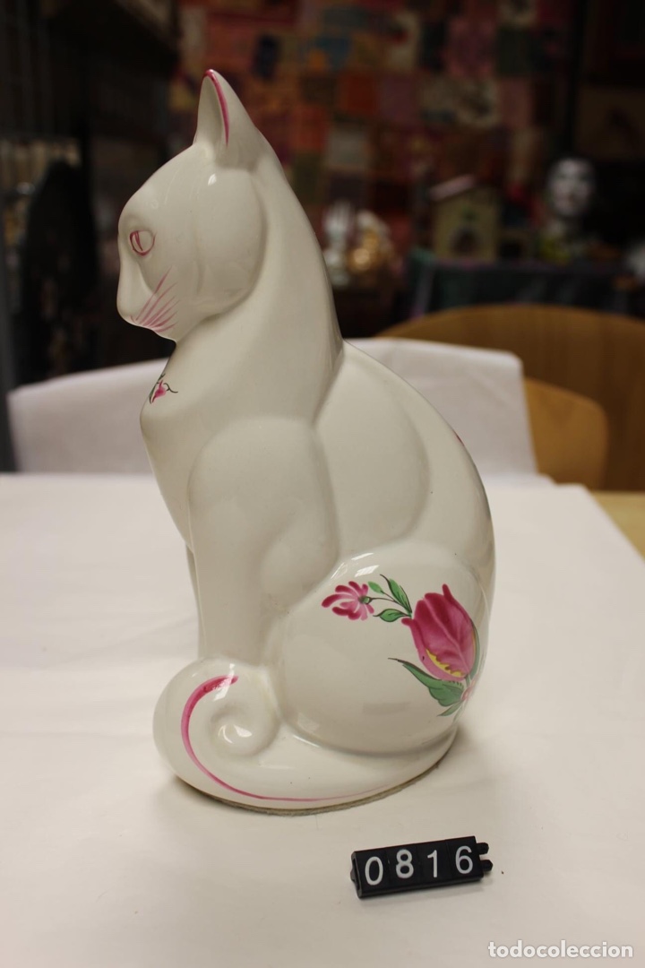 Vintage: Figura de gata Luneville Francia