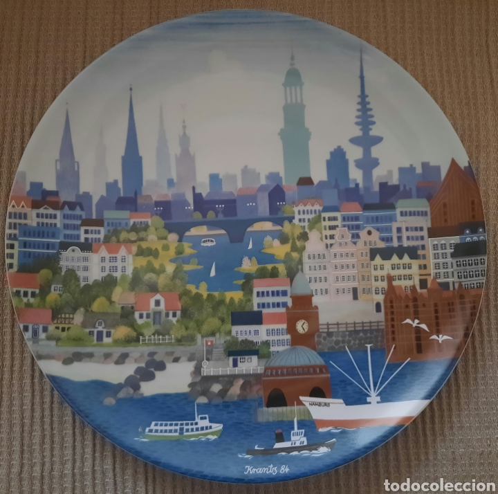 Vintage: PLATO DECORADO -HAMBURGO- - Foto 1