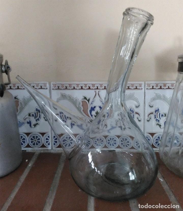 Vintage: PORRON DE CRISTAL PARA VINO AGUA TINTO VERANO &hellip; 1 LITRO MIDE 26 CM DE ALTO POR 14 DIAMETRO BASE