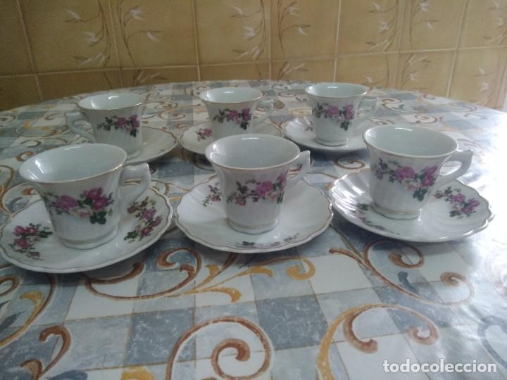 Vintage: Lote de 6 tazitas con sus platitos de cafe porcelana china