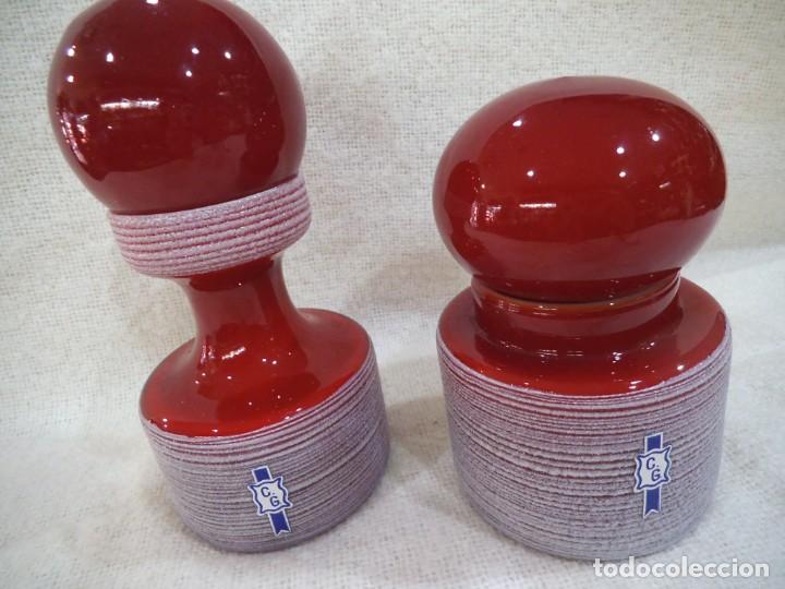 Vintage: BOTES DE BA&Ntilde;O ( OPALINA ) ROJOS - Foto 1
