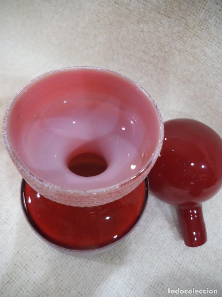 Vintage: BOTES DE BA&Ntilde;O ( OPALINA ) ROJOS - Foto 4