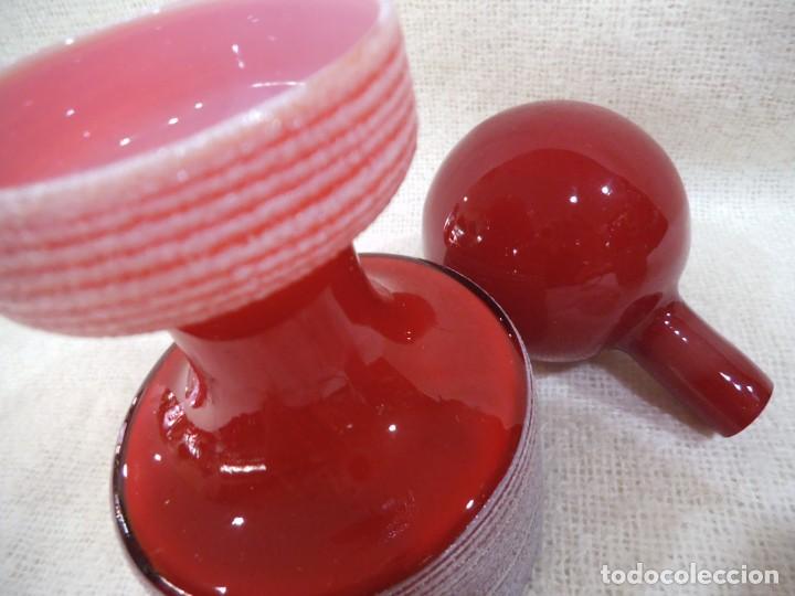Vintage: BOTES DE BA&Ntilde;O ( OPALINA ) ROJOS - Foto 5