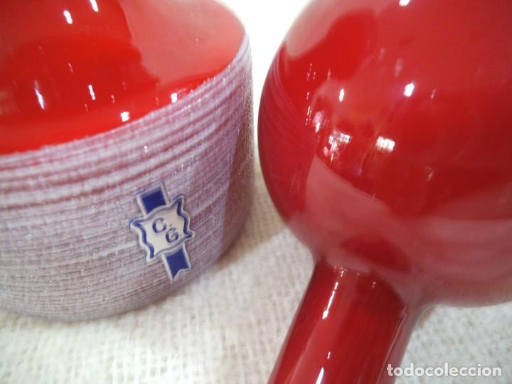Vintage: BOTES DE BA&Ntilde;O ( OPALINA ) ROJOS - Foto 7