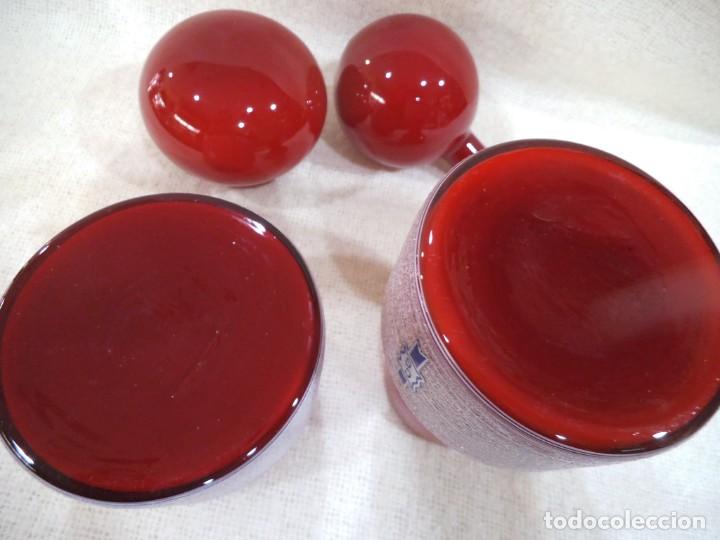 Vintage: BOTES DE BA&Ntilde;O ( OPALINA ) ROJOS - Foto 14