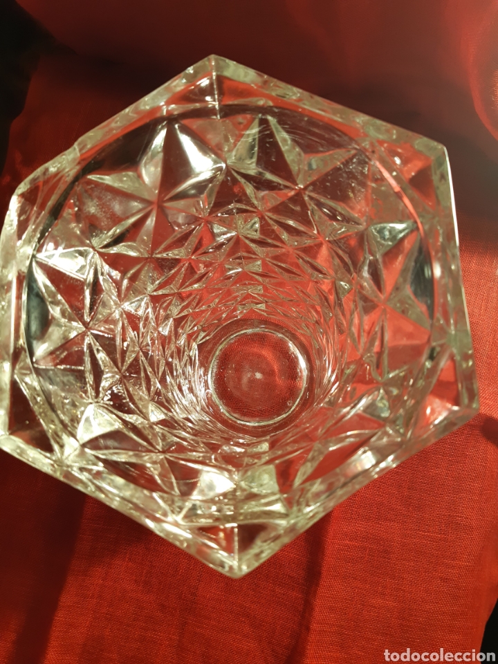 Vintage: Jarr&oacute;n vidrio prensado forma hexagonal - Foto 3