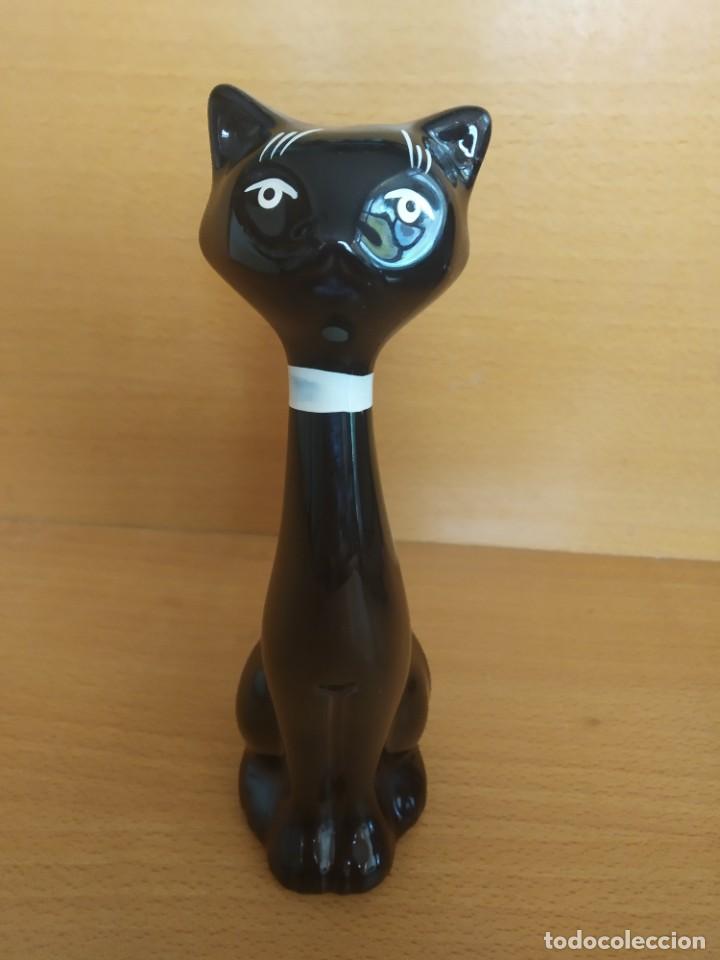 Vintage: GATO NEGRO DE PORCELANA - A&Ntilde;OS 70