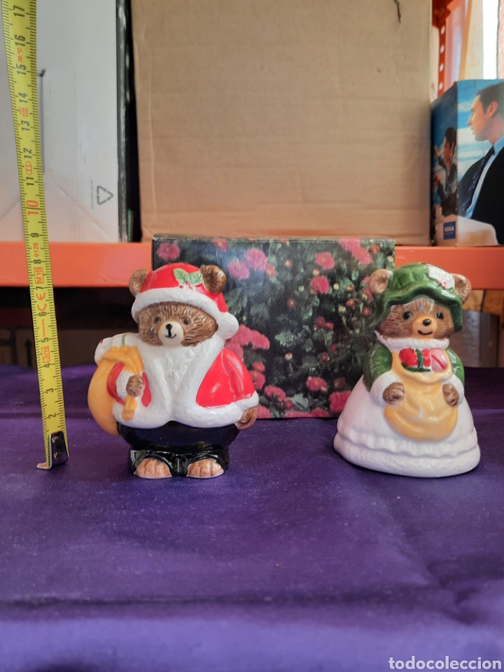 Vintage: Holiday Bear salero y pimentero.